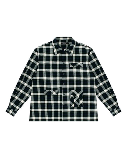 LOOSE FIT WORKWEAR OPEN COLLAR SHIRTS_GREEN