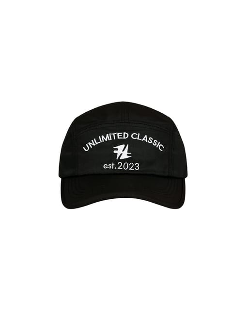 NYLON CAMP CAP WITH A EMBROIDERY_BLACK