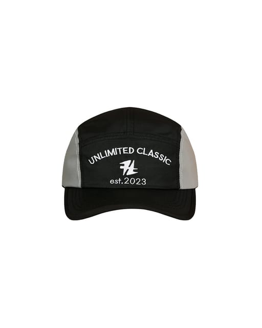 NYLON CAMP CAP WITH A EMBROIDERY_BLACK&GRAY