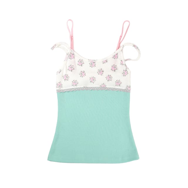 Double Strap Lace Sleeveless- Mint Flower (8/6 예약발송)
