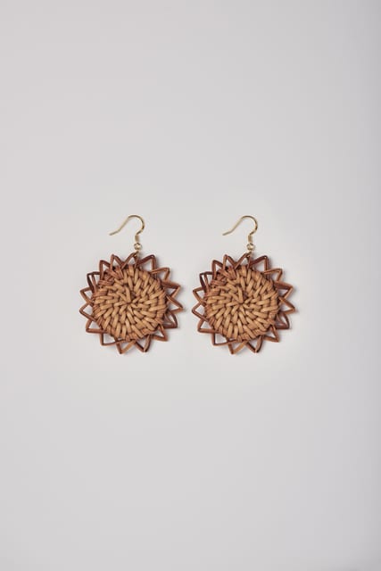Silver 92.5 Star rattan earrings