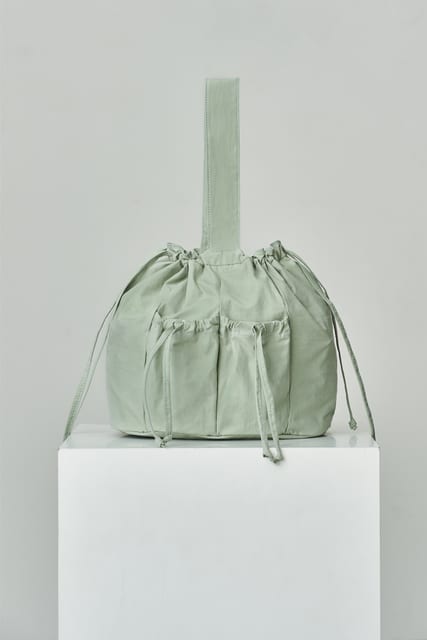 STRING POCKET HAND BAG-mint