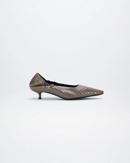 GRAY KITTEN HEELS PUMPS