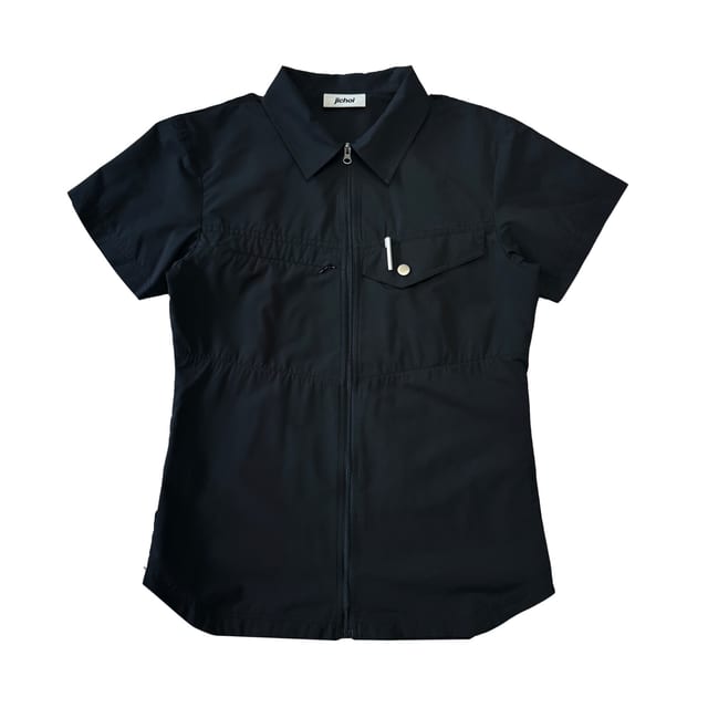 SS26 TRAINER ZIP SHIRT (BLACK)