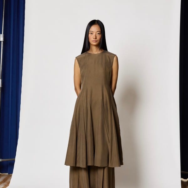 EVE FLARE DRESS-KHAKI