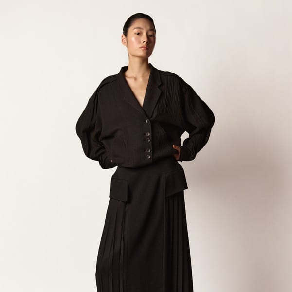 RELAXED COLUMN JACKET-BLACK