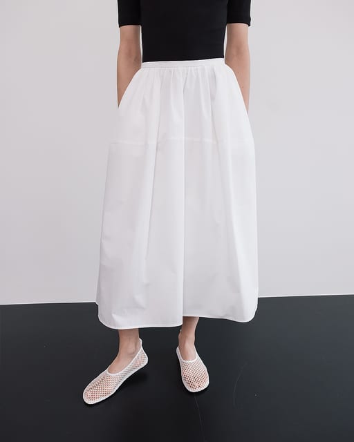 VOLUMINOUS GATHERED A_LINE MAXI SKIRT_OW