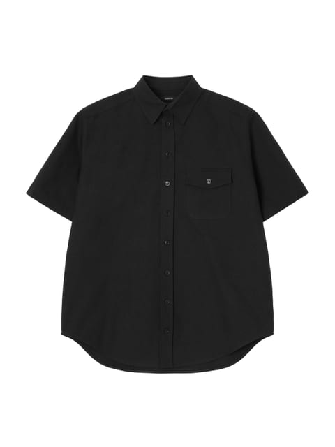 SHORT SLEEVE COTTON SHIRTS BLACK