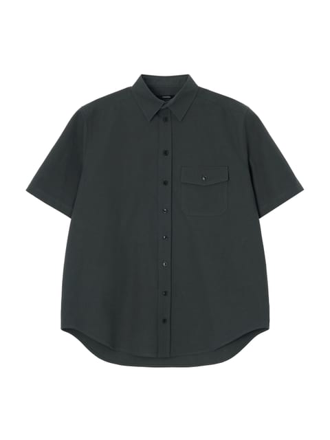 SHORT SLEEVE COTTON SHIRTS CHARCOAL