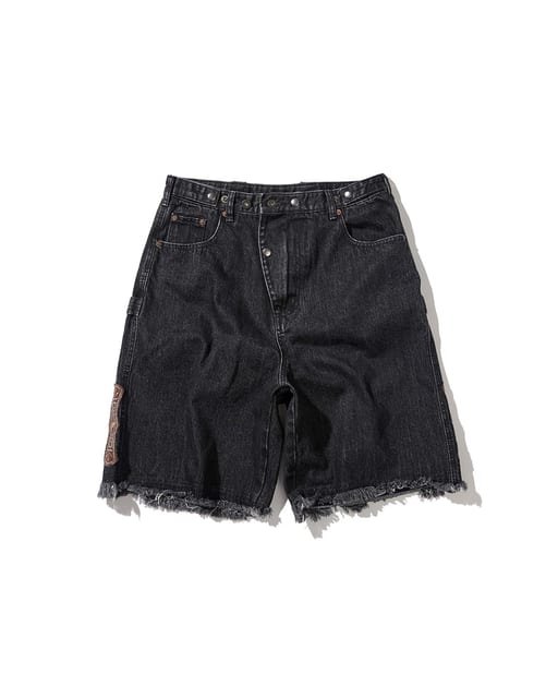 Goblin denim BERMUDA shorts / Black