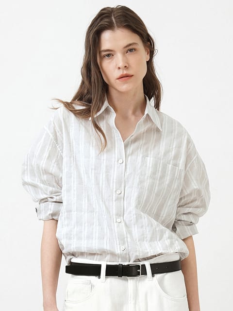 Lucie Ripple Shirt (Porcelain grey)