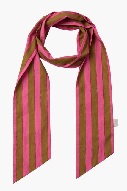 Multi-Striped Scarf, Pink Brown