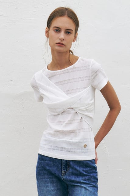 Twisted Detail T-Shirt, White