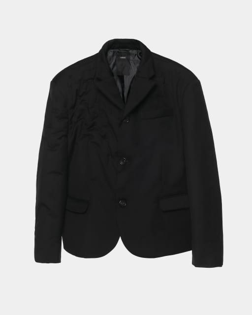 EYELET EMBROIDERY LIGHT WEIGHT PADDED BLAZER