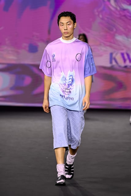 26SS PURPLE BLUE HEART PRINTING T-SHIRT