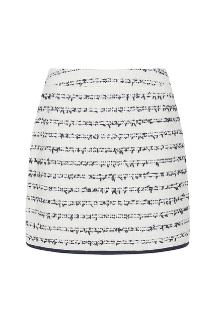 Piping mini skirt-Ivory