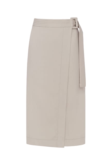 Wool Stitch lap skirt-Beige
