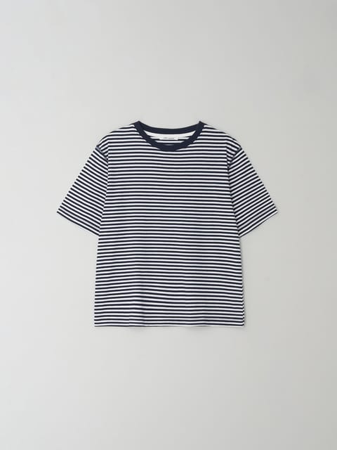 [40th] Bas stripe tee_navy