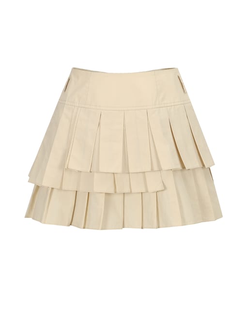 Asymmetric Pleated Mini Skirt