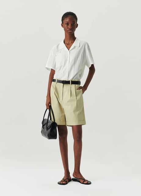 Cotton Chino Short Pants - Beige