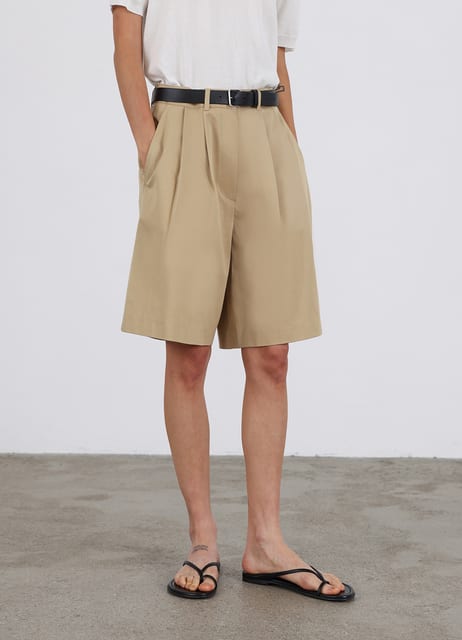 Essential Cotton Half Pants - Beige