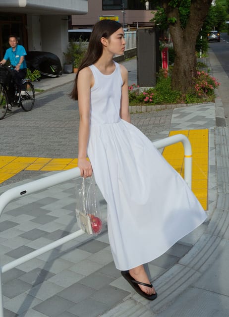 [기장선택]Cotton Sleeveless Dress - Off White