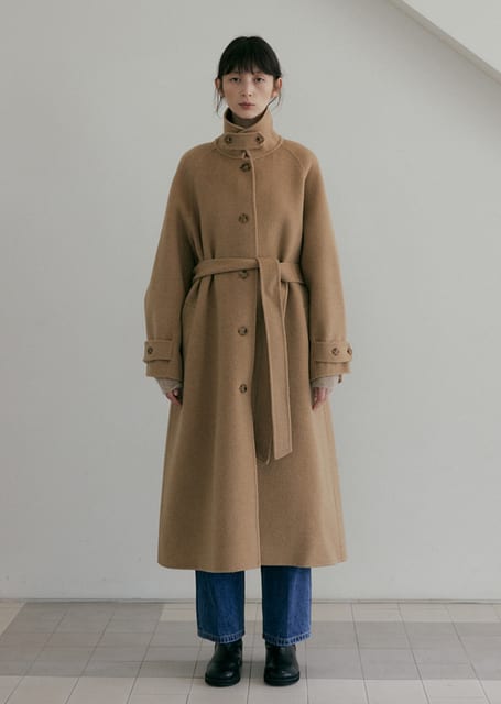 [20%] handmade wool trench coat-camel
