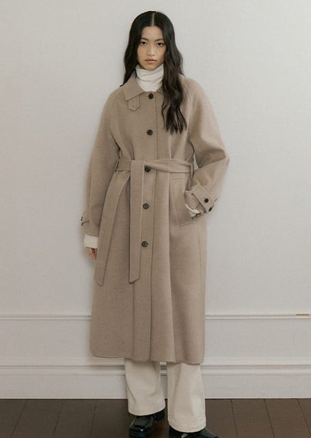 [20%] handmade wool trench coat-oatmeal