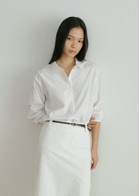 [60%] bio poplin shirt-white