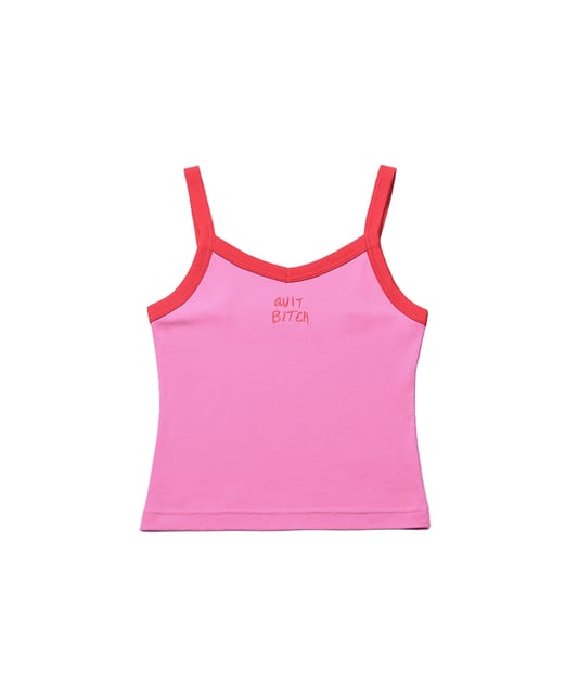 Quit Bitch Sleeveless Top Pink