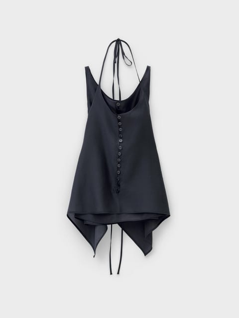 SEE-THROUGH BUTTON LOOP TOP_CHARCOAL [LW262BL02CC]
