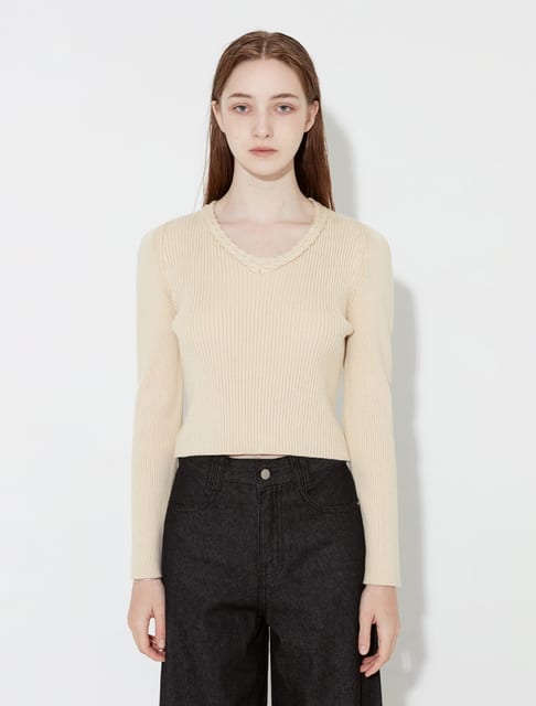 CABLE NECK KNIT [BUTTER]
