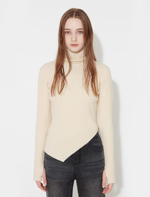 HAND WARMER TURTLE NECK KNIT [IVORY]