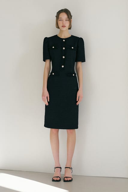 Emily tweed one-piece (black)