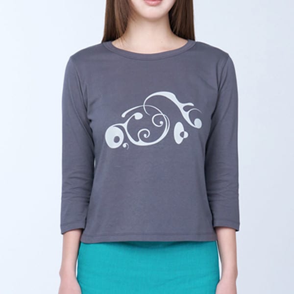 Drift flow 3/4 sleeve tee - CHARCOAL