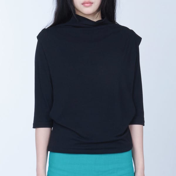 Layered vest half sleeve tee - BLACK