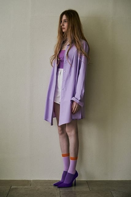 Shirt Stitch Blouse_Purple