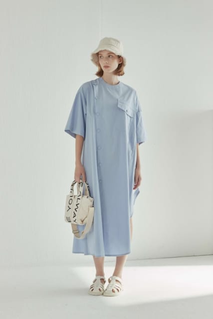 Slanted Pocket Shift Dress