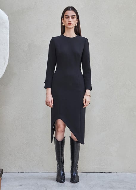 ASYMMETRIC DRESS_BLACK