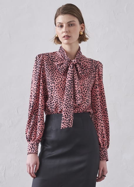 LEO TIE BLOUSE_PINK