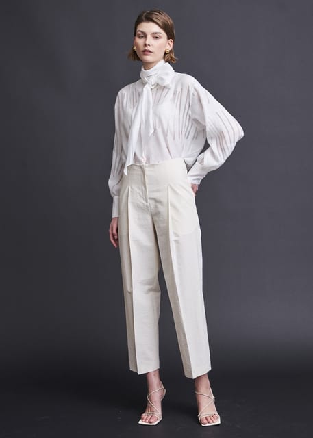 M PINTUCK SUMMER SLACKS_WHITE