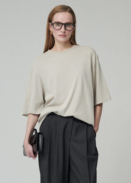 OVERFIT LOGO T-SHIRT_KHAKI