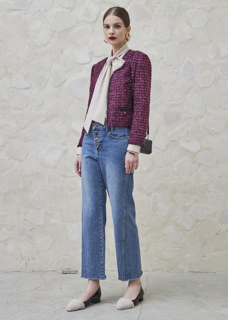 UNBALANCED BUTTON JEANS_BLUE