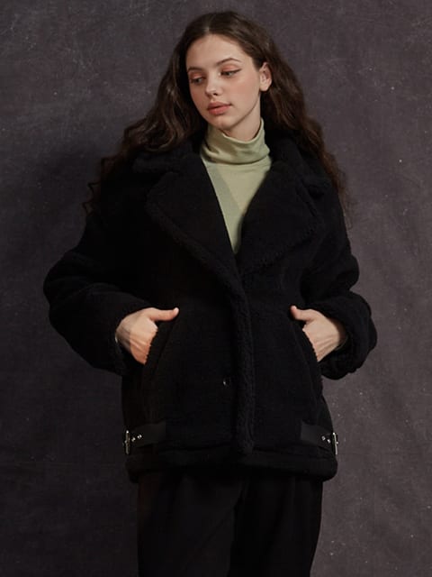 Fake Fur Coat Black