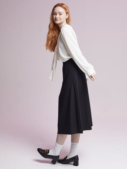 Slot Seam Skirt Black