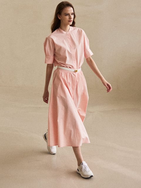 Mari Dramatic Flared Skirt - Pink