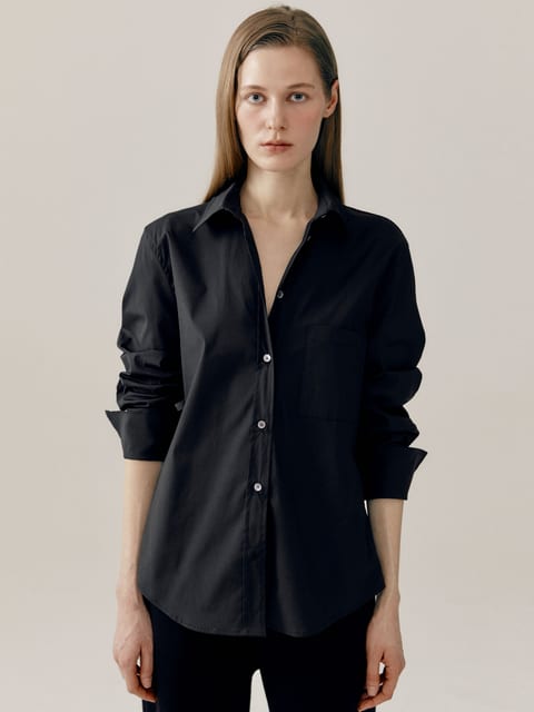 Mari Wide Cuffs Shirt - Black