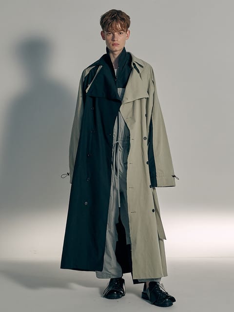Color Contrast Pressbutton Oversize Coat