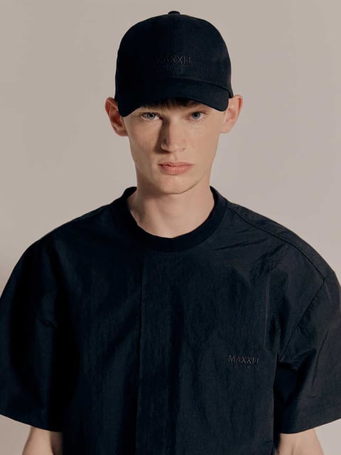 Glossy Black Logo Embroidered Ball Cap