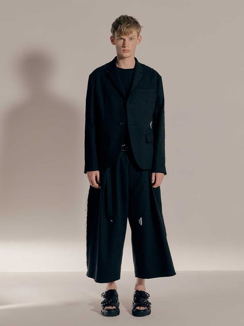 Raw-Edges Smart Denim Blazer